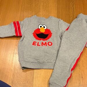 Little Sleepies Gray and Red Elmo Kids Matching Set